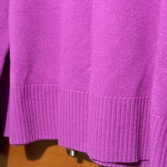 Banana Republic Sz XL Cashmere Mock-neck woman Fuschia sweter $170 - Picture 11 of 13